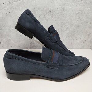 Aldo Navy Suede Leather Loafers With Strap Detail Mens 9 Oneawiel
